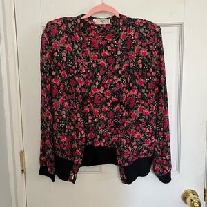 Valentino Miss V Floral Cardigan and Top Vintage Matching Set